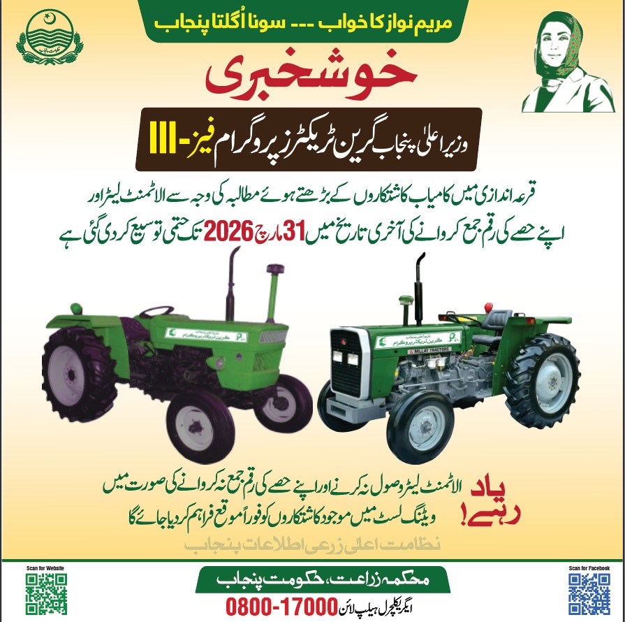 CM Punjab Green Tractor Scheme