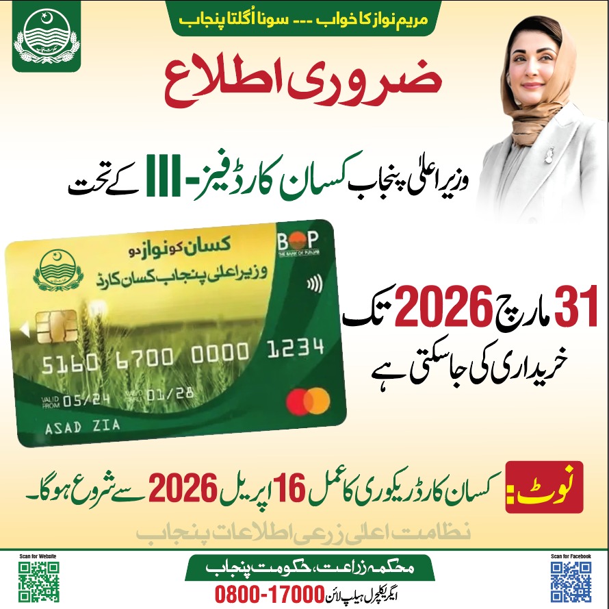 CM Punjab Kisaan Card