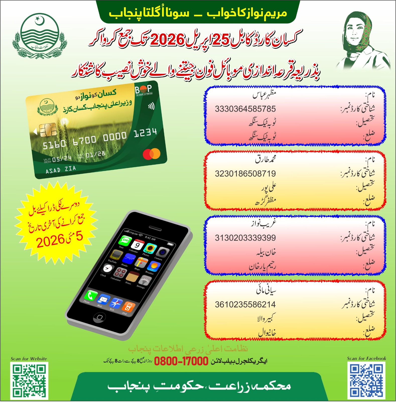 CM Punjab Kisaan Card
