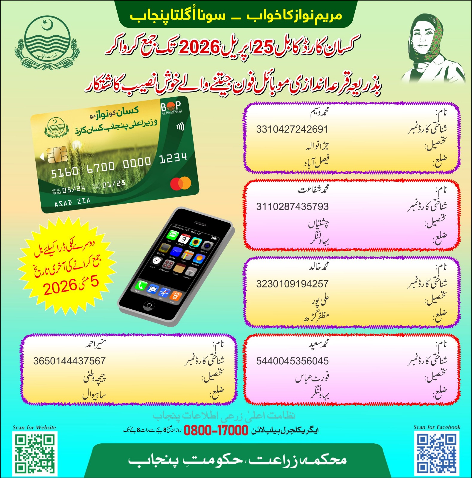 CM Punjab Kisaan Card