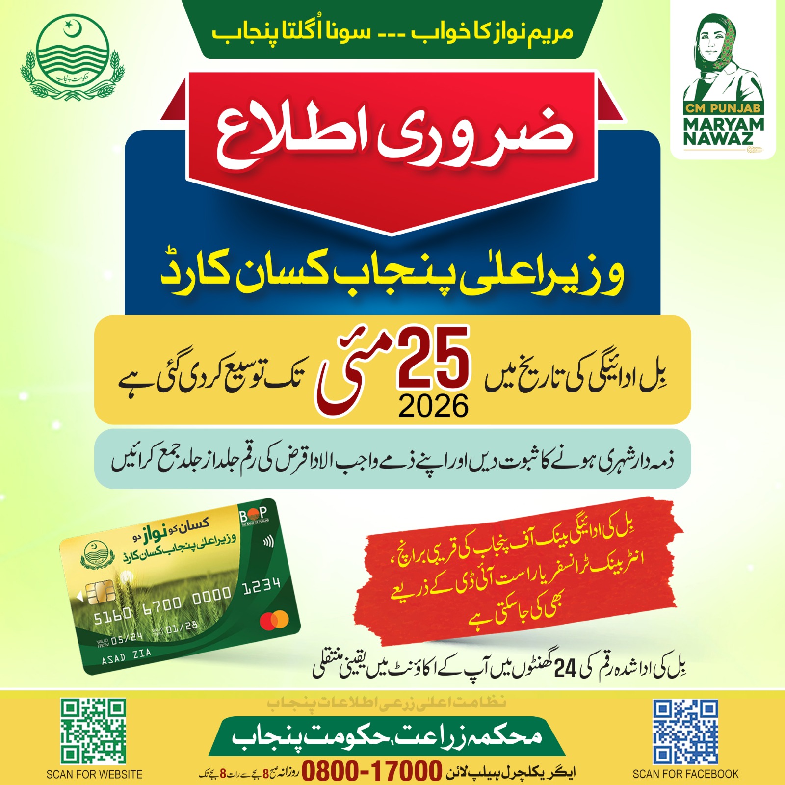 CM Punjab Kisaan Card