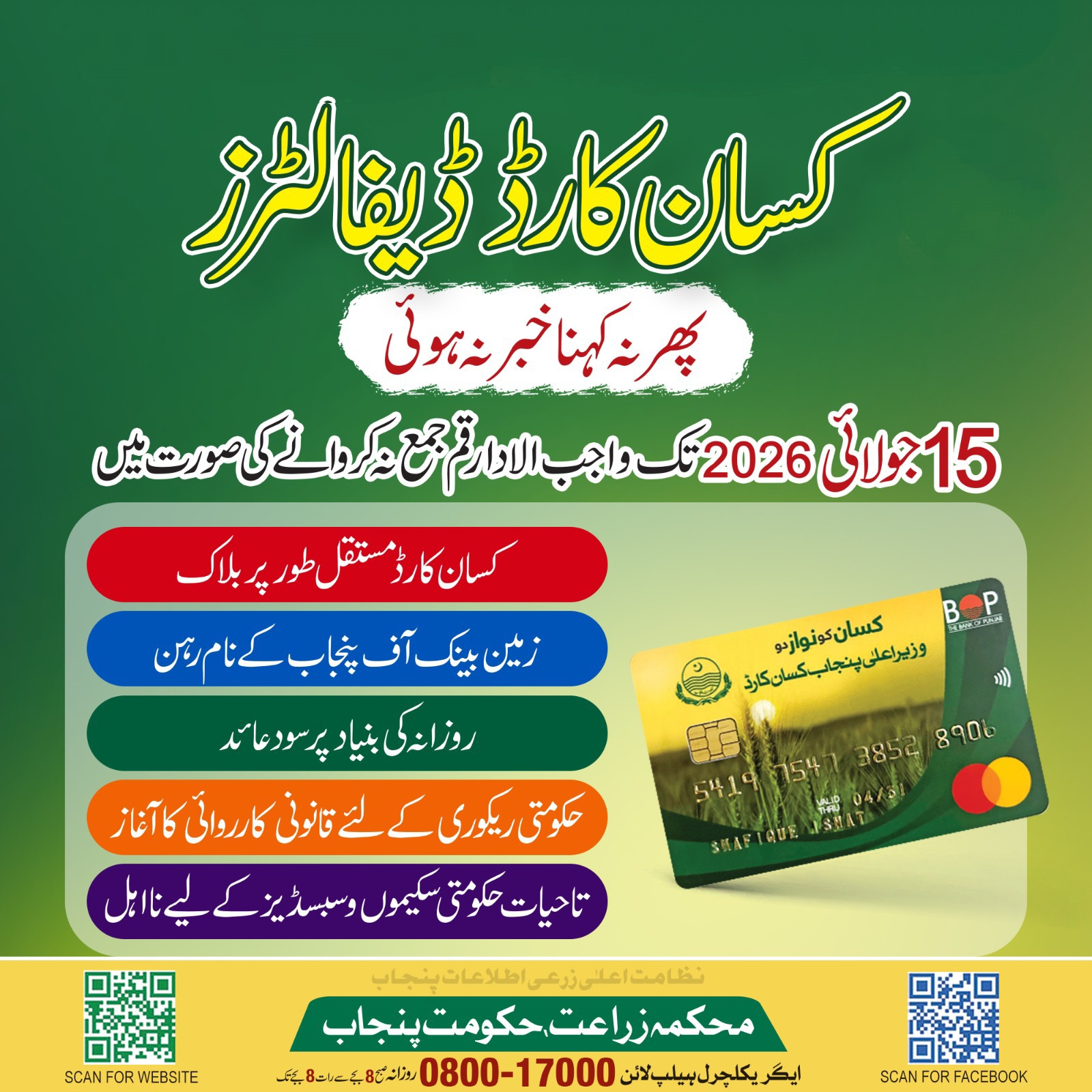 CM Punjab Kisaan Card
