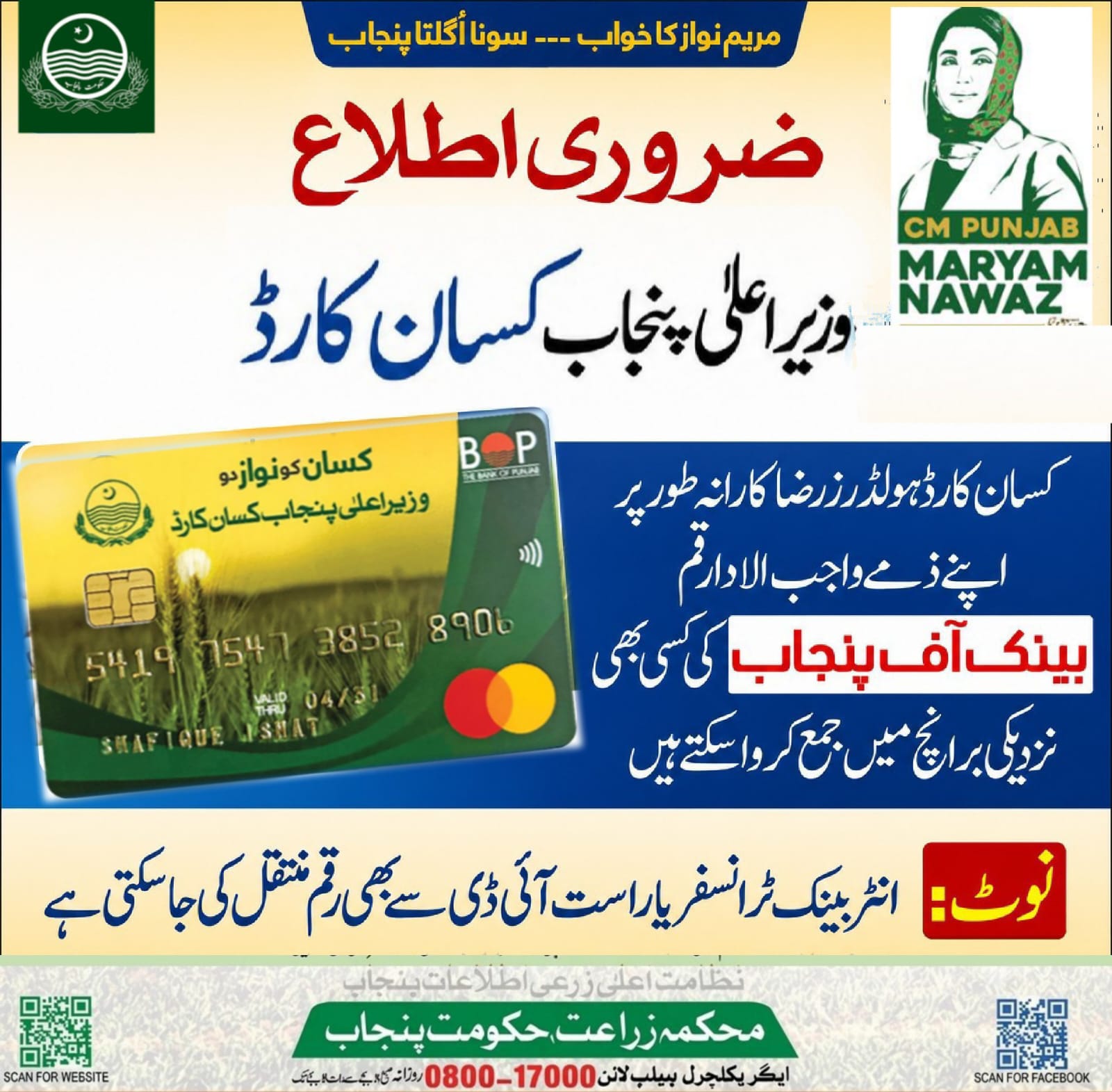 CM Punjab Kisaan Card